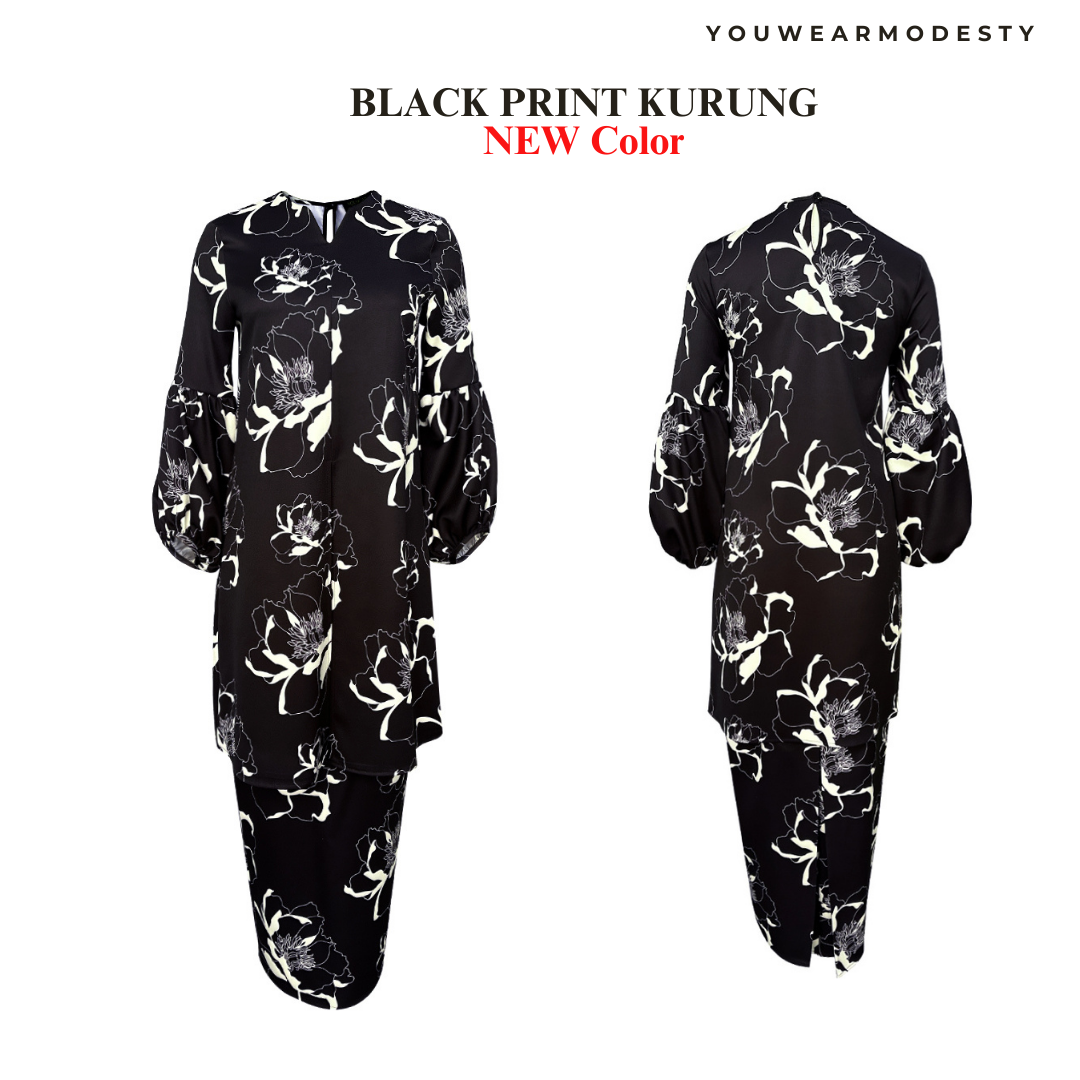 Kaashif Kurung Set -  Black