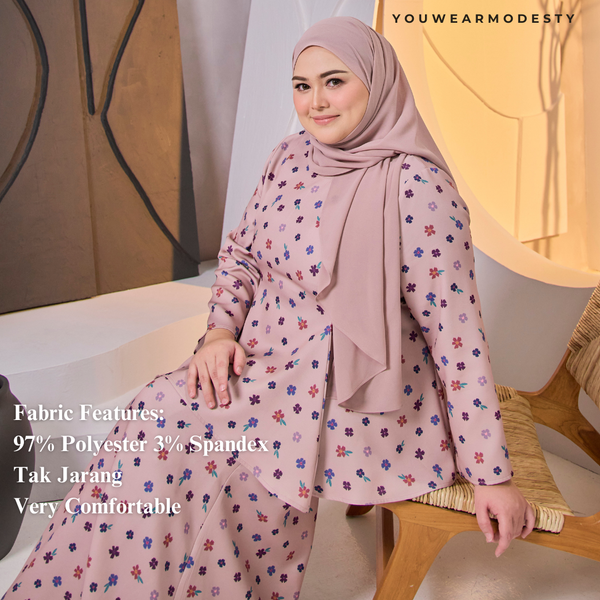 Nermin Mermaid Kurung Set - Brown Blush