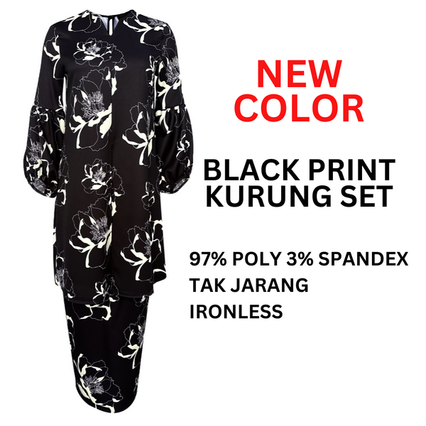 Kaashif Kurung Set -  Black