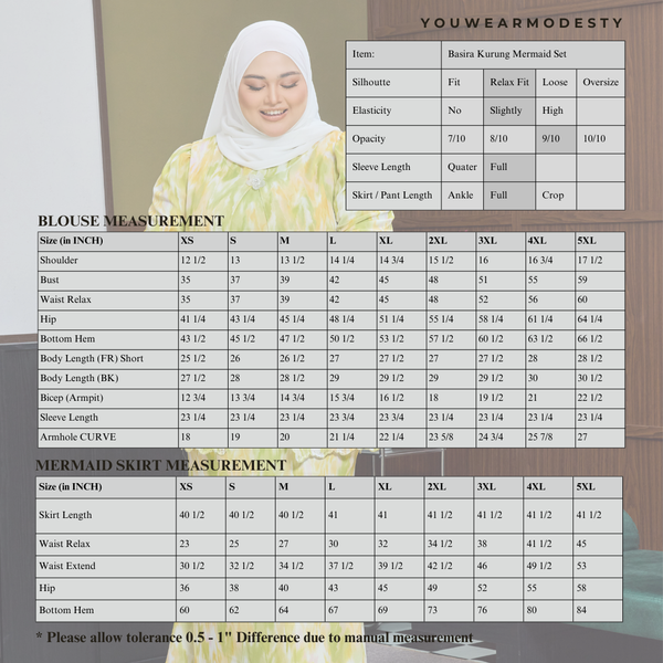 Basira Kurung Mermaid Set - Pink Abstract [PreOrder]