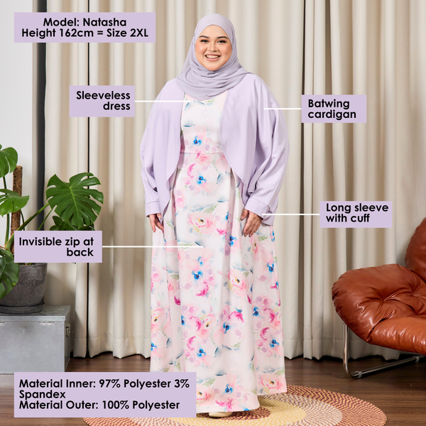 Claire Maxi Dress with Cardigan - Lilac