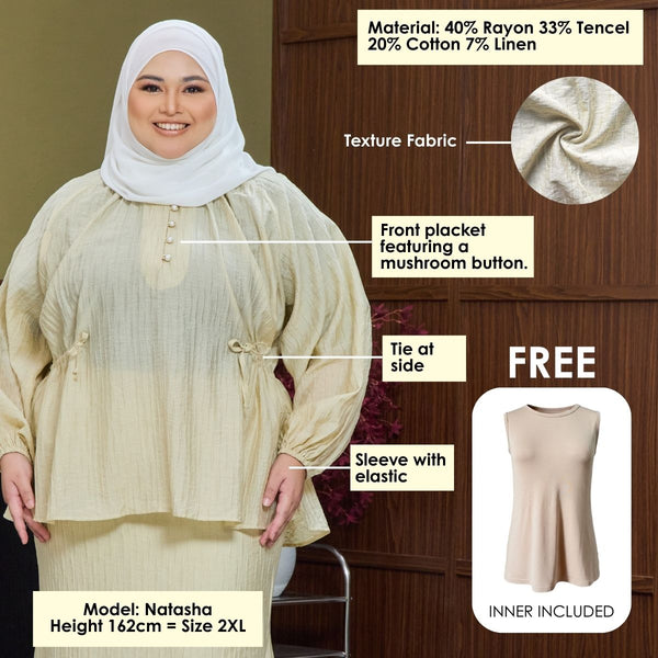 Mishti Kurung Mermaid Set - Soft Yellow