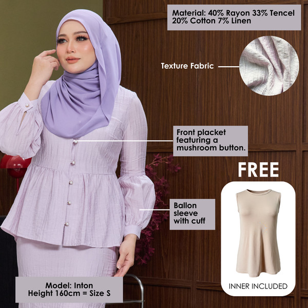 Ekisha KurungTapered Set - Plum