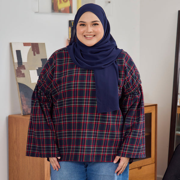 Lexi II Drop Shoulder Blouse - Navy