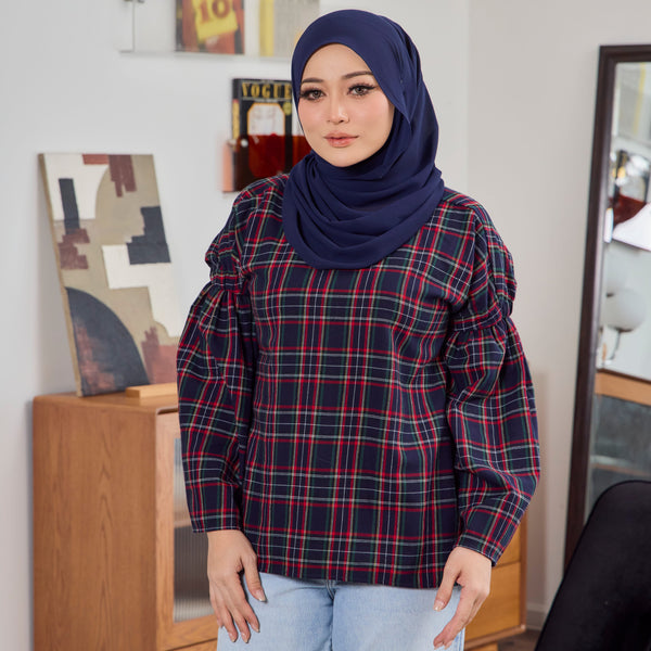 Lexi II Drop Shoulder Blouse - Navy