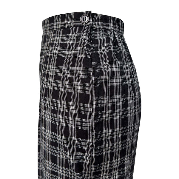 Leanne Pleated Kurung Set  - Grey Black Check