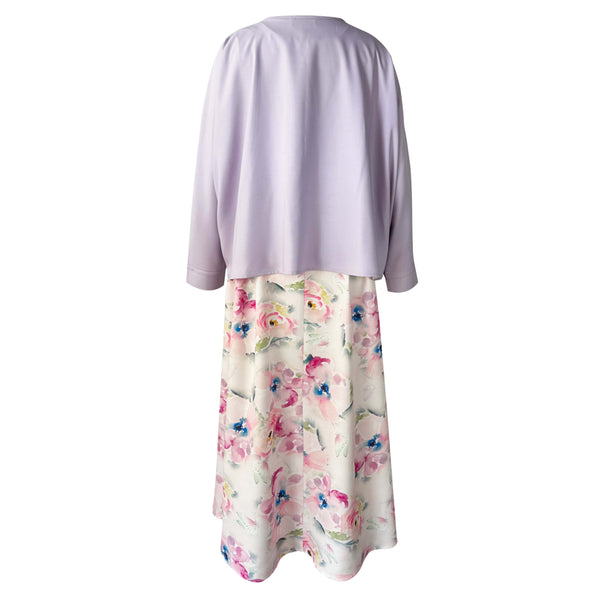 Claire Maxi Dress with Cardigan - Lilac