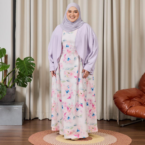 Claire Maxi Dress with Cardigan - Lilac