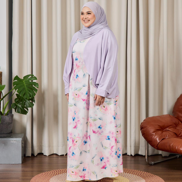 Claire Maxi Dress with Cardigan - Lilac
