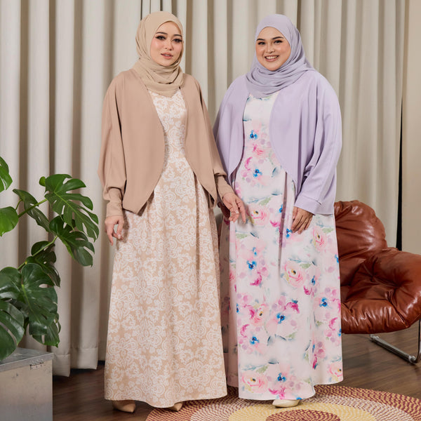 Claire Maxi Dress with Cardigan - Lilac