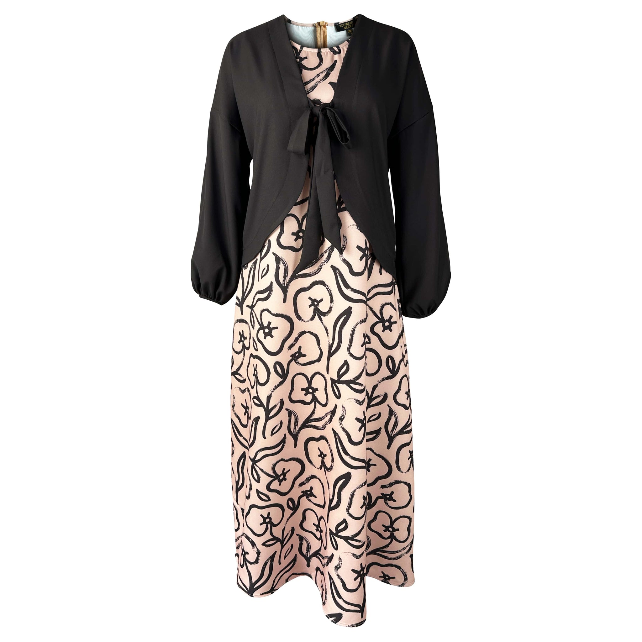 Scarlet Maxi Dress with Cardigan - Beige