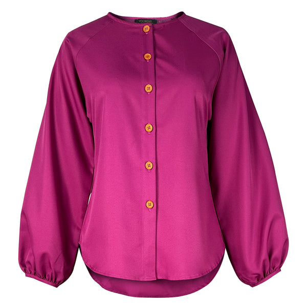 Hazel A-line Cut Kurung Set - Fuchsia