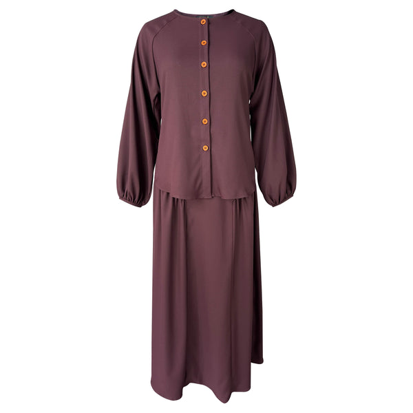 Hazel Blouse and Skirt - Plum