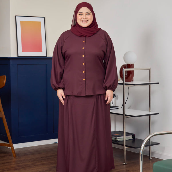 Hazel Blouse and Skirt - Plum