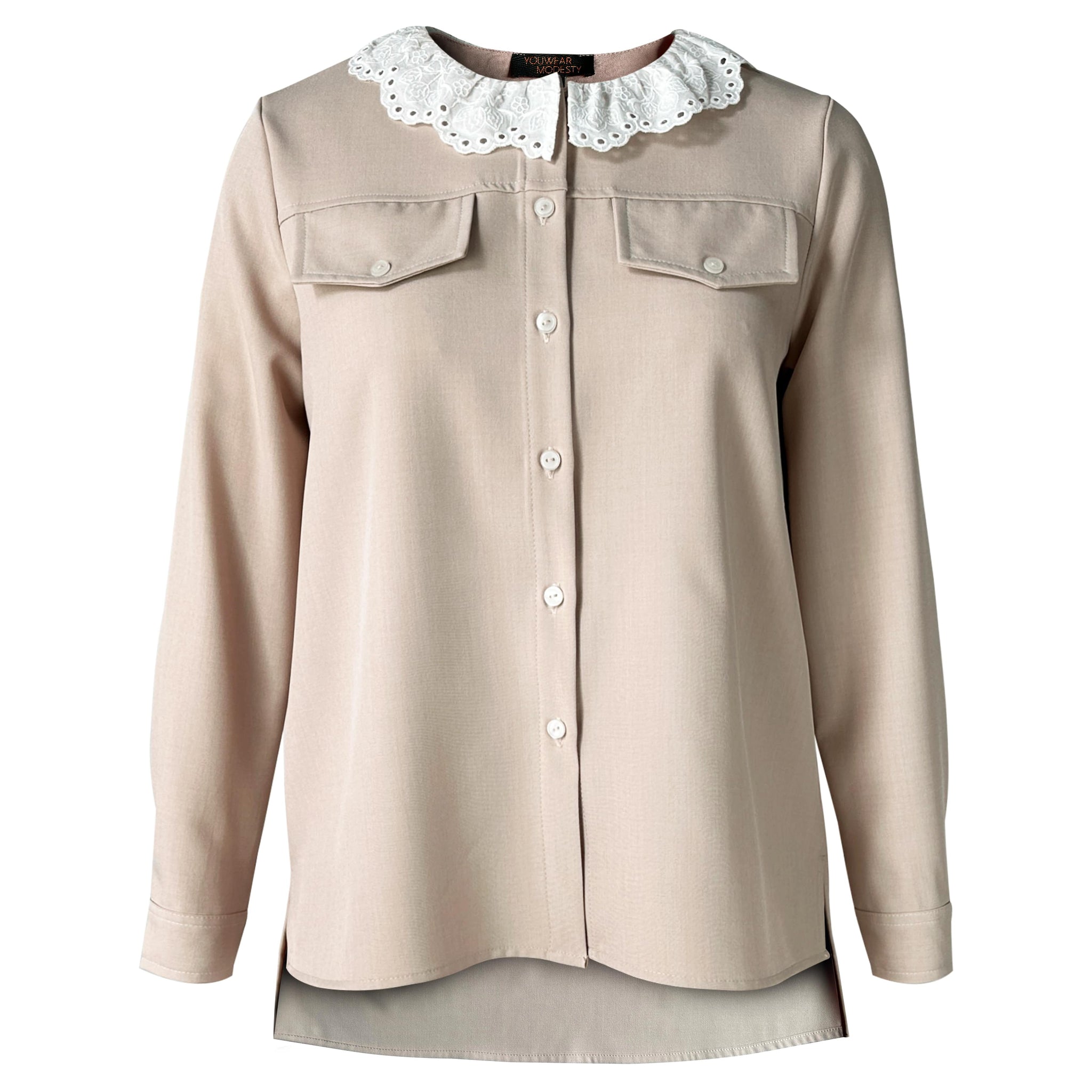 Ellie Pretty Blouse & Skirt - Beige