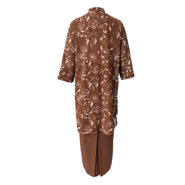 Neela Kurung Tapared Set -Toffee