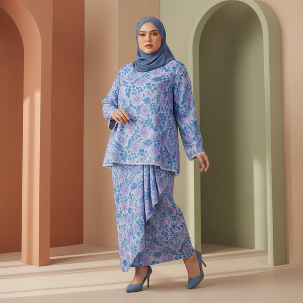 Lunia Kurung Set - Blue Purple