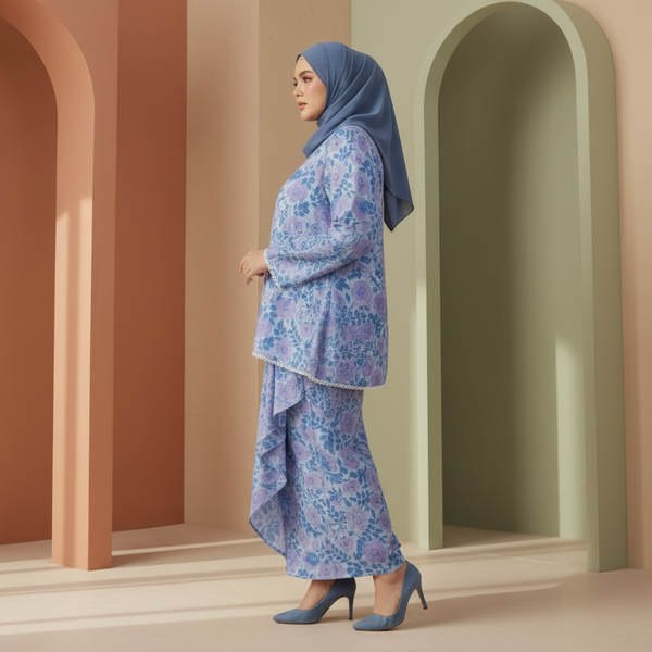 Lunia Kurung Set - Blue Purple