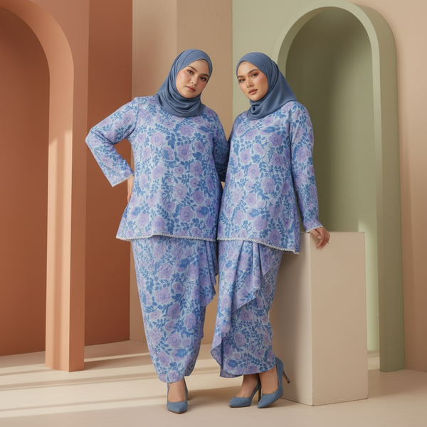Lunia Kurung Set - Blue Purple