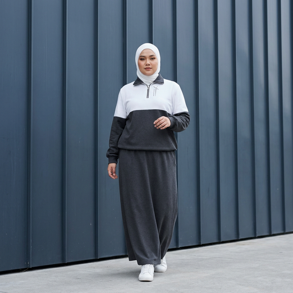 Pola Zip Jacket  & Pola Skirts -  Black (Sold Separately)