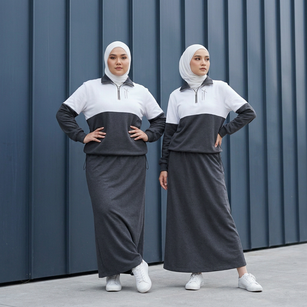 Pola Zip Jacket  & Pola Skirts -  Black (Sold Separately)