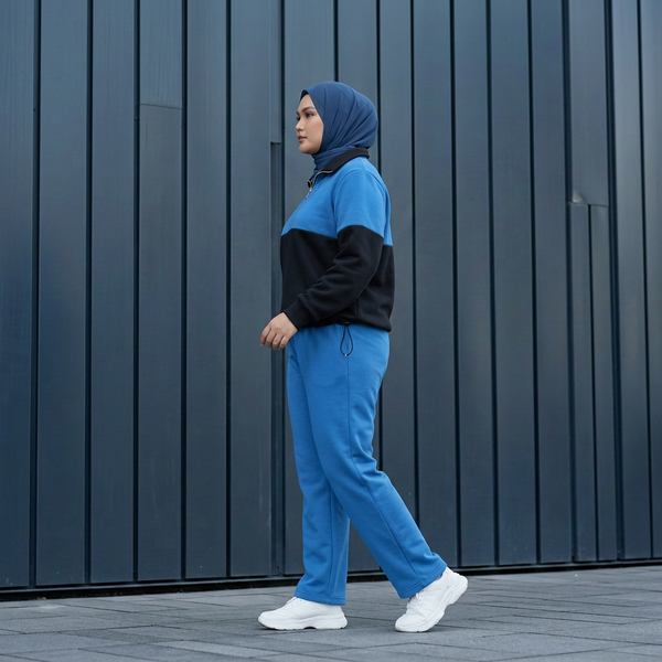 Pola Zip Jacket  & Rona Pants -  Blue Teal (Sold Separately)