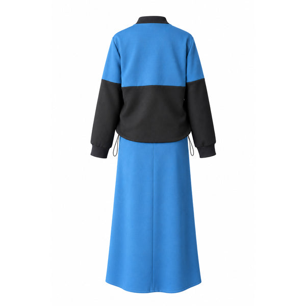 Pola Zip Jacket  & Pola Skirts -  Blue Teal (Sold Separately)