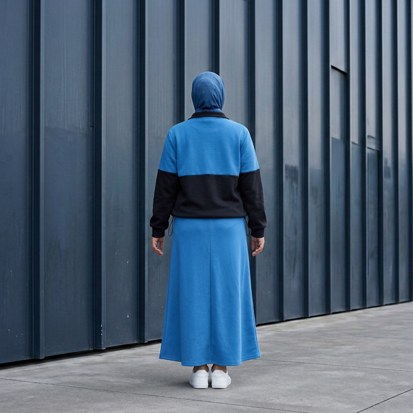 Pola Zip Jacket  & Pola Skirts -  Blue Teal (Sold Separately)