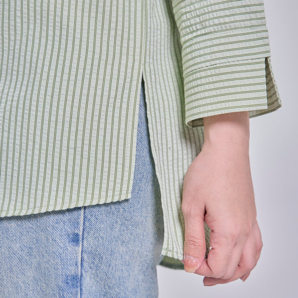 Oversize Blouse - Green Stripe