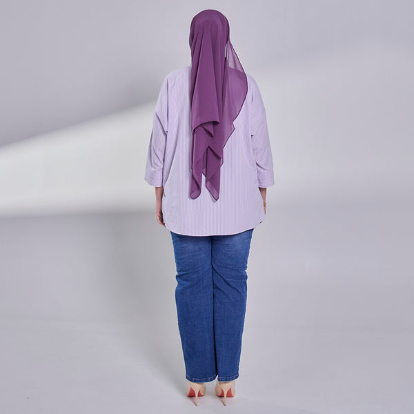 Oversize Blouse - Purple Stripe