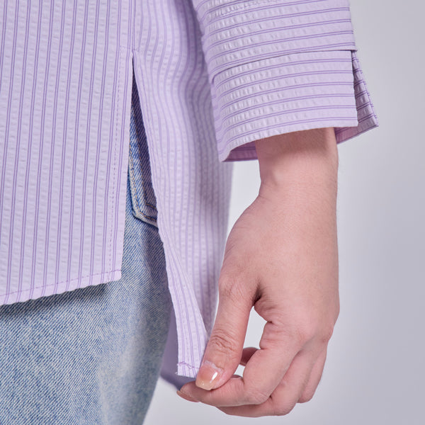 Oversize Blouse - Purple Stripe