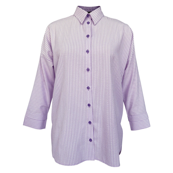 Oversize Blouse - Purple Stripe