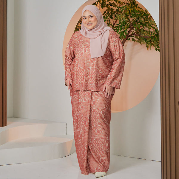 Amani Lace Kurung Set - Brick Lace