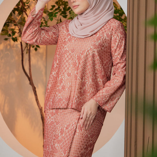 Amani Lace Kurung Set - Brick Lace
