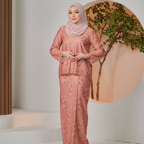 Amani Lace Kurung Set - Brick Lace