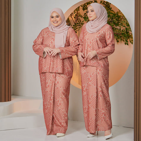 Amani Lace Kurung Set - Brick Lace