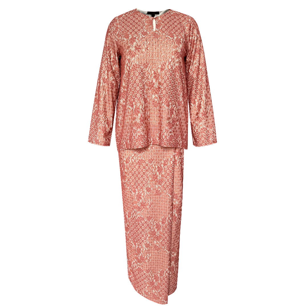 Amani Lace Kurung Set - Brick Lace