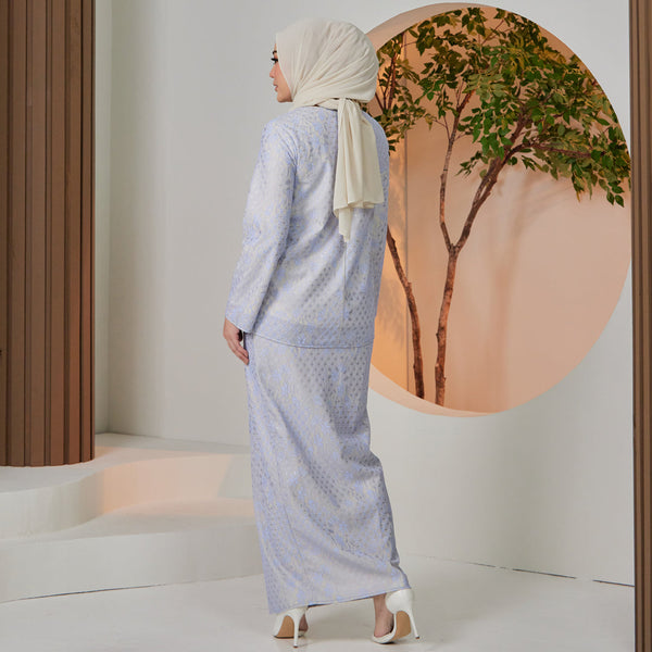 Amani Lace Kurung Set - Lt Blue Lace