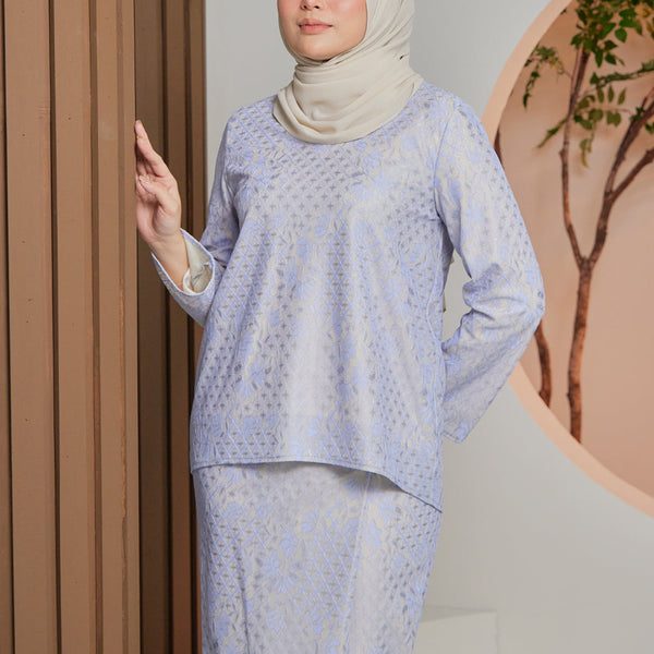 Amani Lace Kurung Set - Lt Blue Lace
