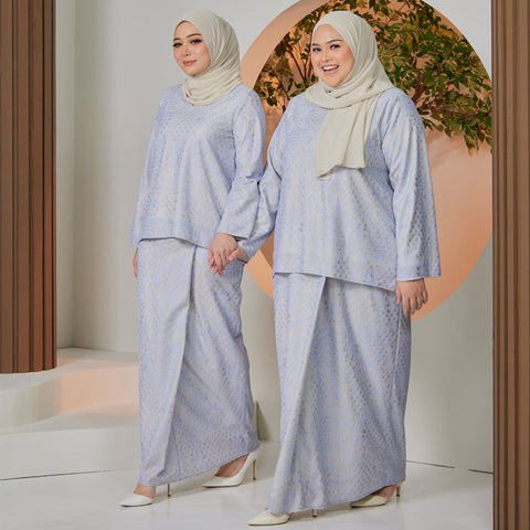 Amani Lace Kurung Set - Lt Blue Lace
