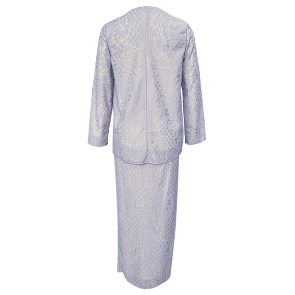 Amani Lace Kurung Set - Lt Blue Lace