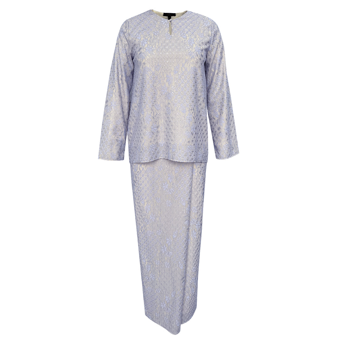 Amani Lace Kurung Set - Lt Blue Lace