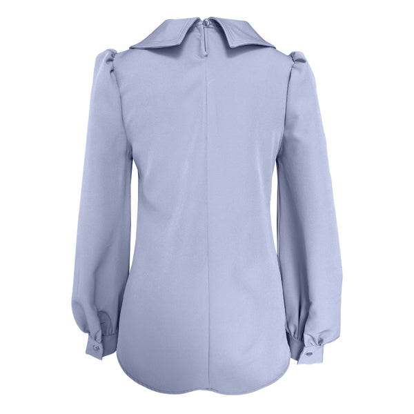 Hazer Bow Tie Blouse - Pale Blue