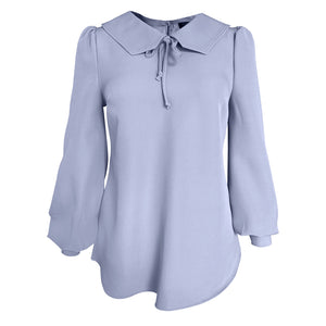 Hazer Bow Tie Blouse - Pale Blue