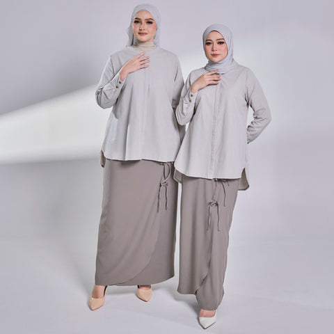 Shufeh Overlap Skirt - Dark Grey