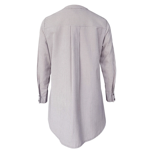 Liara Sheersucker Blouse - Grey Stripe