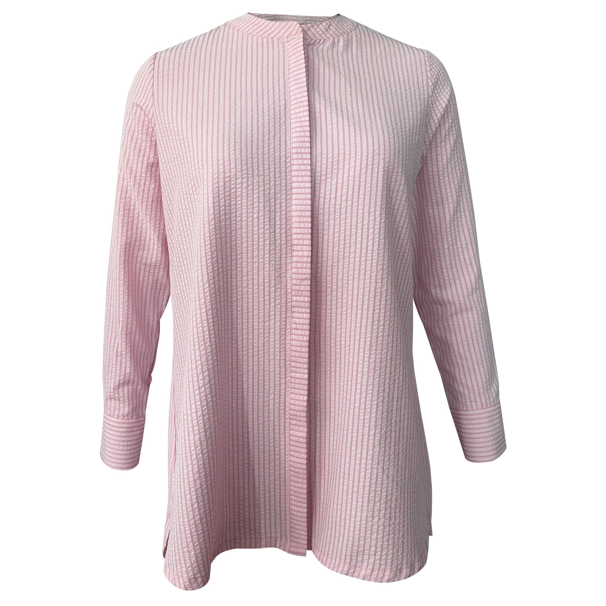 Liara Sheersucker Blouse - Pink Stripe