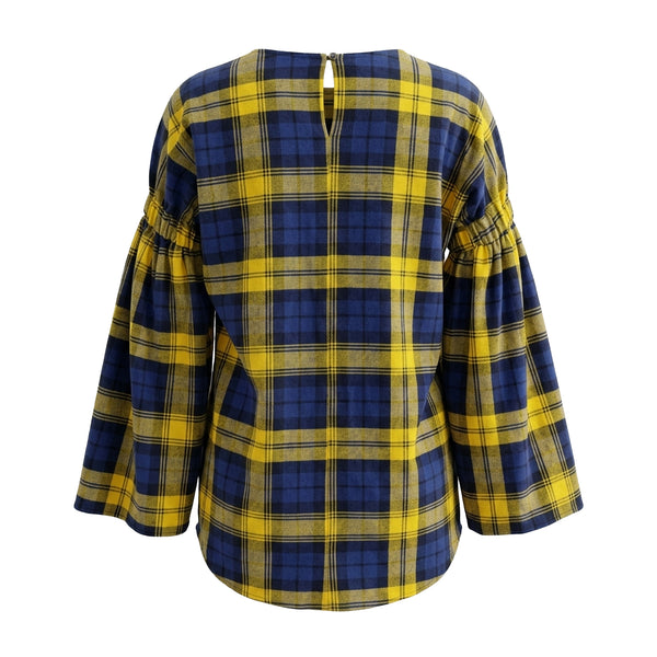 Lexi III Drop Shoulder Blouse - Yellow Blue