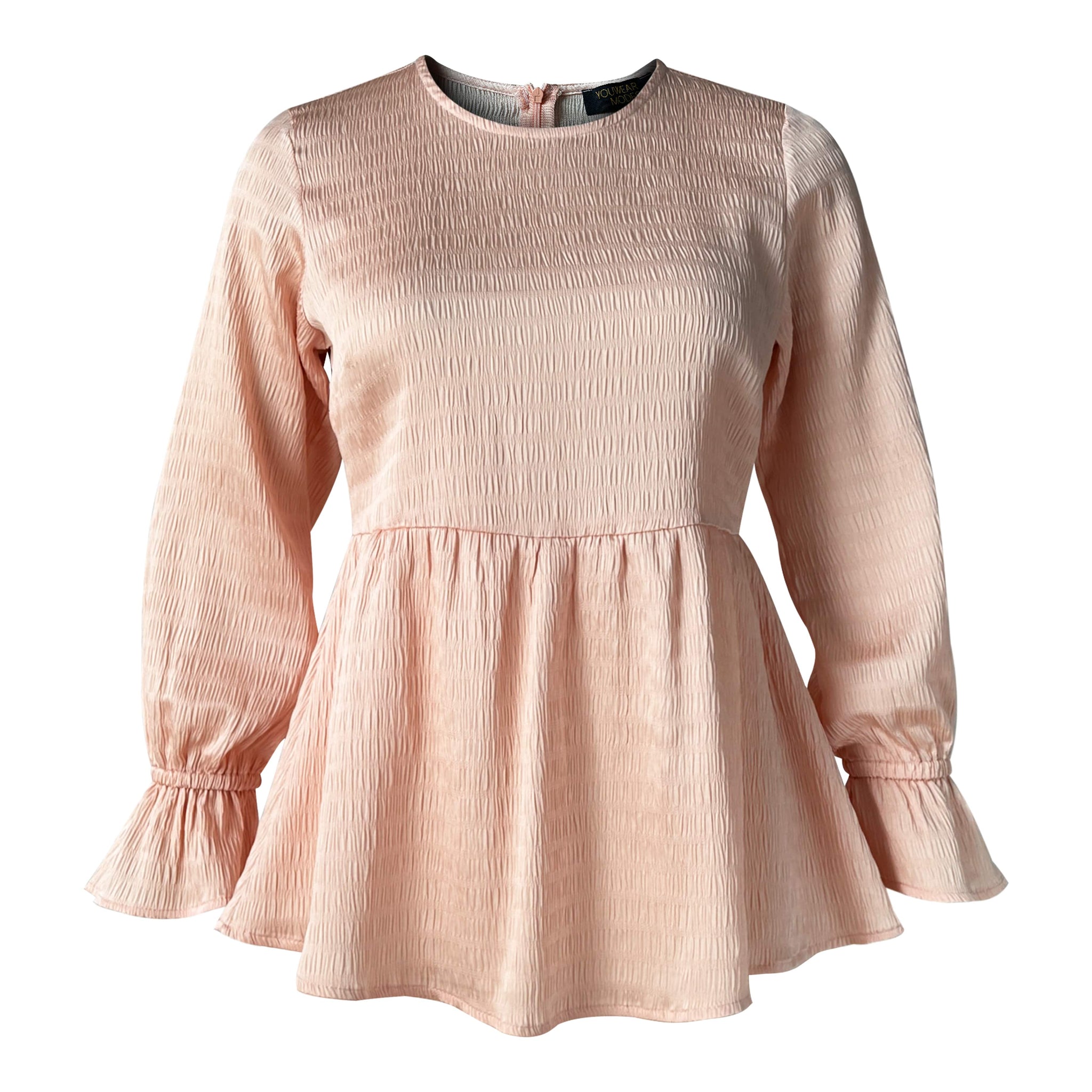 Emery Feminine Blouse & Skirt - Lt Salmon/ Ivory