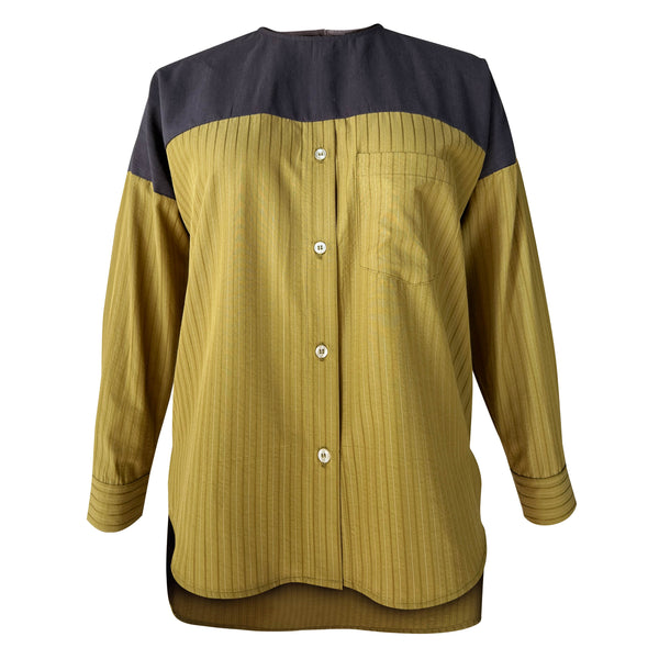 Lainey Blouse - Olive Stripe
